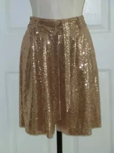 Rare FORTE FORTE Gold Paillette Sequin Culottes Shorts Skirt Skort 1 0 XS S $600 - Picture 1 of 12