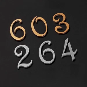 1Pc House Door Numbers Plaques Stick On Self Adhesive 3D Signs Hotel Office Home - Picture 1 of 41