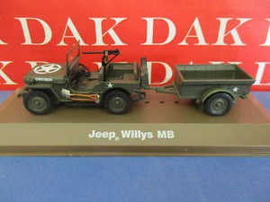 Diecast 1/43 Modellino Auto Jeep Willys MB con rimorchio USA by Atlas - Foto 1 di 5