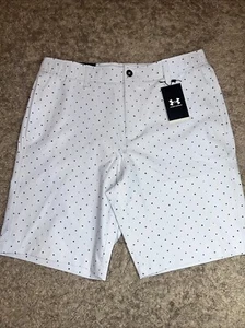 Men's Under Armour Gray Printed Golf Shorts Size 36 MSRP $70.00 - Picture 1 of 9