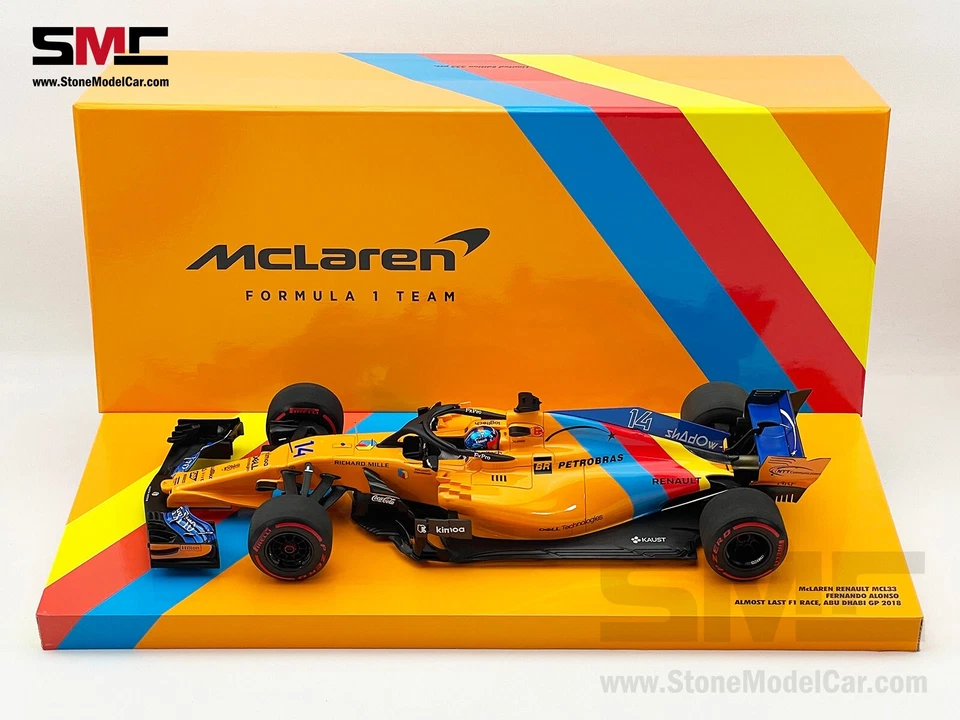 McLaren F1 MCL33 Fernando Alonso Abu Dhabi 2018 1st Retirement 1:18 MINICHAMPS - Image 1 of 4