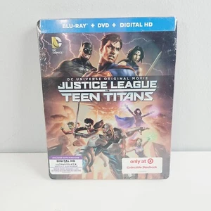 Justice League vs Teen Titans SteelBook Blu-ray 2016 Target Exclusive New NIB - Imagen 1 de 3
