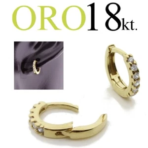 orecchino cerchio cerchietto anello LOBO TRAGO oro giallo 18kt. swarovsky 11mm - Foto 1 di 7