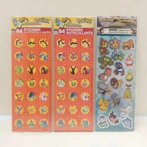 New POKEMON Sticker Lot 3 SEALED Packs (Stickety-Doo-Da, 2008-2010) NINTENDO - Picture 1 of 2