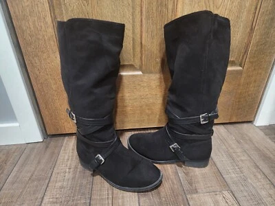 Torrid  Black Knee High Boots Wide Width Size 9 with  Wide Calves Faux Leather - Image 1 of 4