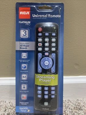 RCA RCRN03BR 3-Device Universal Remote Control with Partially Backlit Keypad New - Image 1 of 2