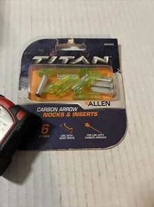 CARBON ARROW NOCKS & INSERTS 6pk TITAN ALLEN 68425A - NEW IN PACKAGE! NOS. - Picture 1 of 3