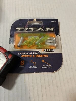 CARBON ARROW NOCKS & INSERTS 6pk TITAN ALLEN 68425A - NEW IN PACKAGE! NOS. - Image 1 of 3