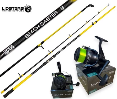 LIDSTERS FISHING SUPPLIES LFS Beachcaster 12ft Meeresangelrute 2-teilig + Large Pro 70 FD Rolle Yellow Line 7000