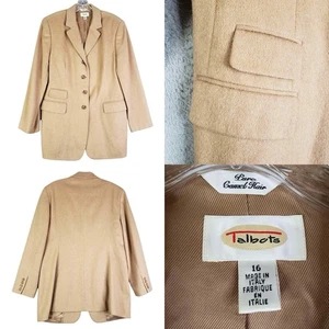 Talbots Camel Hair Coat Brown Tan Lined Pockets Long Sleeve Women’s Size 16 - Picture 1 of 9