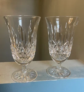 2pc Set / Pair - Waterford Crystal Lismore Pattern Footed Iced Tea Glasses 6.5" - Picture 1 of 10