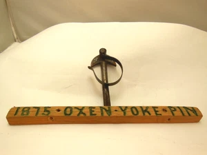 ANTIQUE PRIMITIVE CAST IRON OX BOW OXEN YOKE PIN PATENT 1875 - Picture 1 of 7