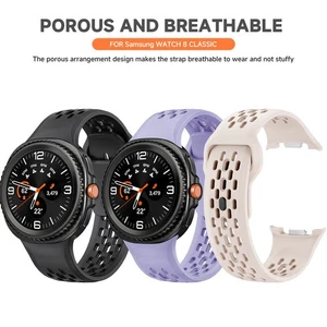 Silicone Thin Strap For Galaxy Watch 8 / 8 Classic Breathable Soft Sport Band - Picture 1 of 46