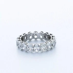 14K Gold Ewigkeit Ehering klassisch 4,50 Karat oval Lab-gezüchtet Diamant E VVS2 - Bild 1 von 5