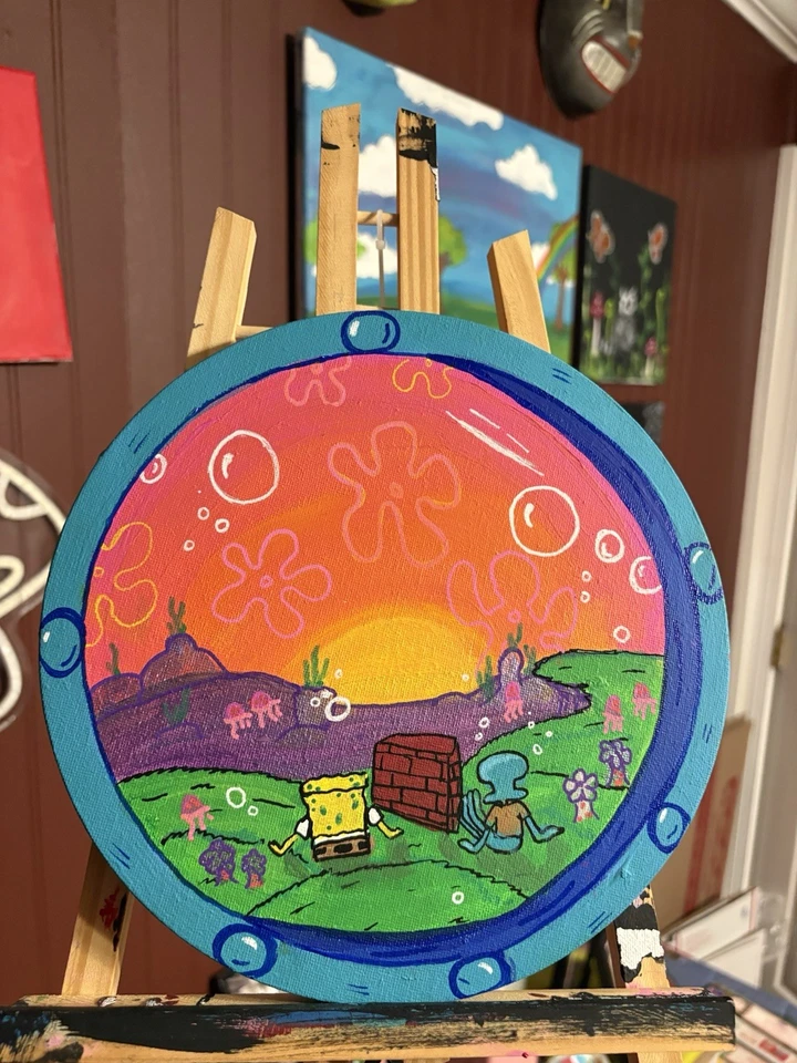 Pintura de arte de pared de Bob Esponja “Morir por pastel” Foto 1 de 2