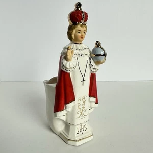 Vintage Ceramic Holy Infant Jesus of Prague Saint Statue Planter Artmark 8” - Picture 1 of 9