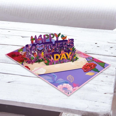 Mother's Day Card 3D Popup Greeting Card for Moms Wife Happy - Image 1 of 4