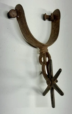 古董老式单件牛仔西美墨西哥马刺 8 英寸 — 第 1/4 张图片