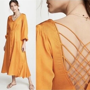 Free People Later Days Abito Midi in Mandarino Donna 4 - Foto 1 di 12