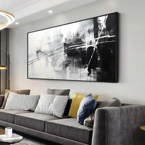 abstract Wall Art Small Size Framed Home Artwork Decor Black and White Modern... - Picture 1 of 8