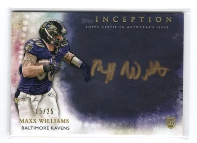 2015 Topps Inception Maxx Williams RC #GS-MW Auto Gold Signings /25 Ravens - Image 1 of 2