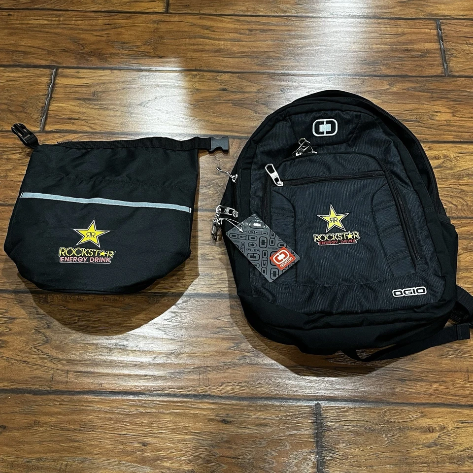 Mochila para laptop OGIO bolsos acolchoados Rockstar Energy Drink conjunto refrigerador macio preto - Imagem 1 de 4