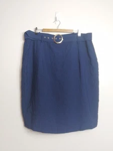 City Chic Womens Blue Belted   Lined Pencil Skirt Size L As New - Foto 1 di 7