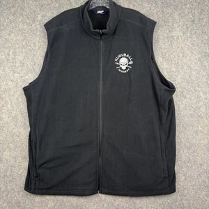 Lands’ End Kurvball Whiskey Full Zip Fleece Weste schwarz weiß bestickt 3XL 887 - Bild 1 von 7