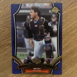 Upper Deck Sweet Spot 2005 - Mike Piazza #42 dorado/599 - Salón de la fama de los Mets de Nueva York - Imagen 1 de 2