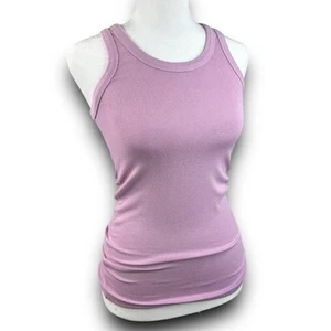 NUOVA canotta elettrica e rosa racerback a costine lavanda cotone elasticizzato piccola - Foto 1 di 7