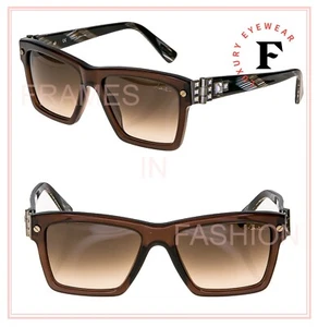 LANVIN SLN511S Cuerno Raya Marrón Rectángulo Cristal Joya Gafas de Sol 511 Unisex - Imagen 1 de 8