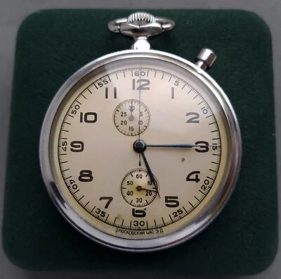 RARO 2ChZ Slava Capitán Marina Soviética Rusa Submarino Cronógrafo de Bolsillo Años 50 Foto 1 de 4