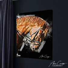 Tableau Cheval Pop art - Peinture Cheval Aquarelle - Poster Cheval Abstrait Noir