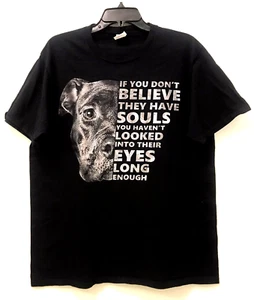 Port & Company Men's Black White Cotton Seamless Dog Statement T-Shirt Size L - Picture 1 of 5