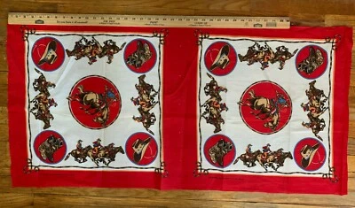 Western - Almohada o panel de pared de tela de algodón/poliéster vaquero rojo y blanco  Foto 1 de 4