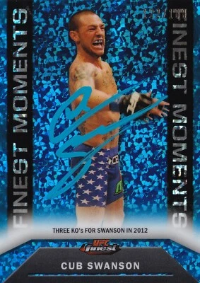 CUB SWANSON SIGNED AUTO'D 2013 UFC TOPPS FINEST BLUE REFRACTOR CARD 18 WEC HOF - Image 1 of 3