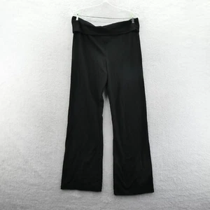 Victorias Secret Large Black Leggings Wide Leg Foldover High Waist Yoga Pants - Picture 1 of 8