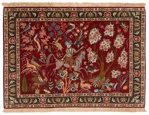 Tabriz 50raj Handgeknüpfter Perserteppich 92x66 cm-Orient,,Carpet,Rug,Rot - Picture 1 of 9