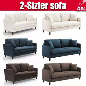 Sofa Couch Teddy Samt 2-Sitzer Sofa 128/148cm Wohnzimmer Schlafzimmer Settee DE - Bild 1 von 68