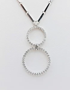 Collar de Mujer Hecho de Oro Blanco 18kt con Diamante De 0.50ct, Color G - Imagen 1 de 11