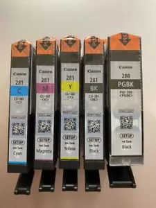 Original Canon 280 281 Tintenpatronen 5er-Pack Komplettset für TS6120 TS6220 & mehr - Bild 1 von 2
