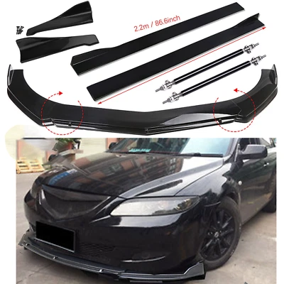 For Mazda 2 3 5 6 CX-3 CX5 Front Bumper Lip Spoiler Splitter Body Kit/Side Skirt Foto 1 de 4