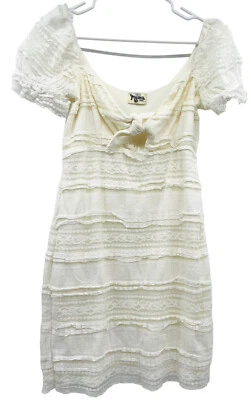 Show Me Your Mumu Honey Tie-Front Striped Lace Mini Dress Size Large - Image 1 of 4