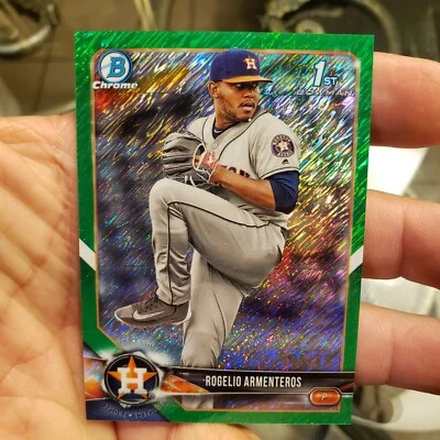 2018 Bowman Chrome Prospects Green Shimmer Rogelio Armenteros 1st Bkwman #... - Image 1 of 3