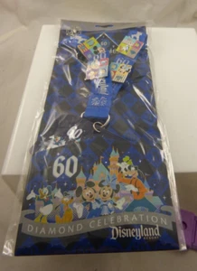 California Disneyland Anaheim 60 Aniversario 4 Pin Insignia Cordón Diamante Celebridad - Imagen 1 de 8
