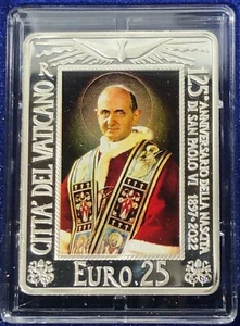 25 euro MONETA IN ARGENTO COLORATA DA 25 EURO VATICANO - GIOVANNI PAOLO VI - Imagen 1 de 3