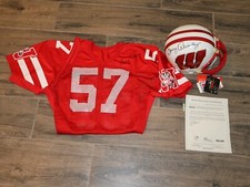 Wisconsin Badgers NCAA Football Barry Alvarez Auto Helmet Jersey Game Issue XXL
