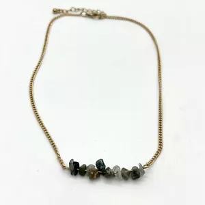 Steinschlag Halskette Goldkette zarter minimalistischer Schmuck - Bild 1 von 3