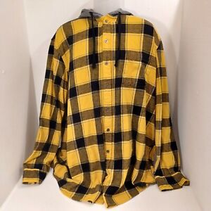The Foundry Fannel hoodie 2XLT mens Paid Yellow Black 