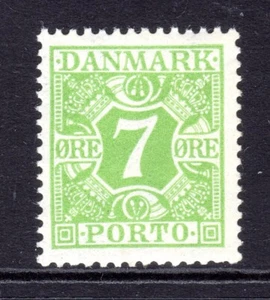 Denmark Scott #J13 VF Unused 1927 7 Öre Apple Green Postage Due - Picture 1 of 1